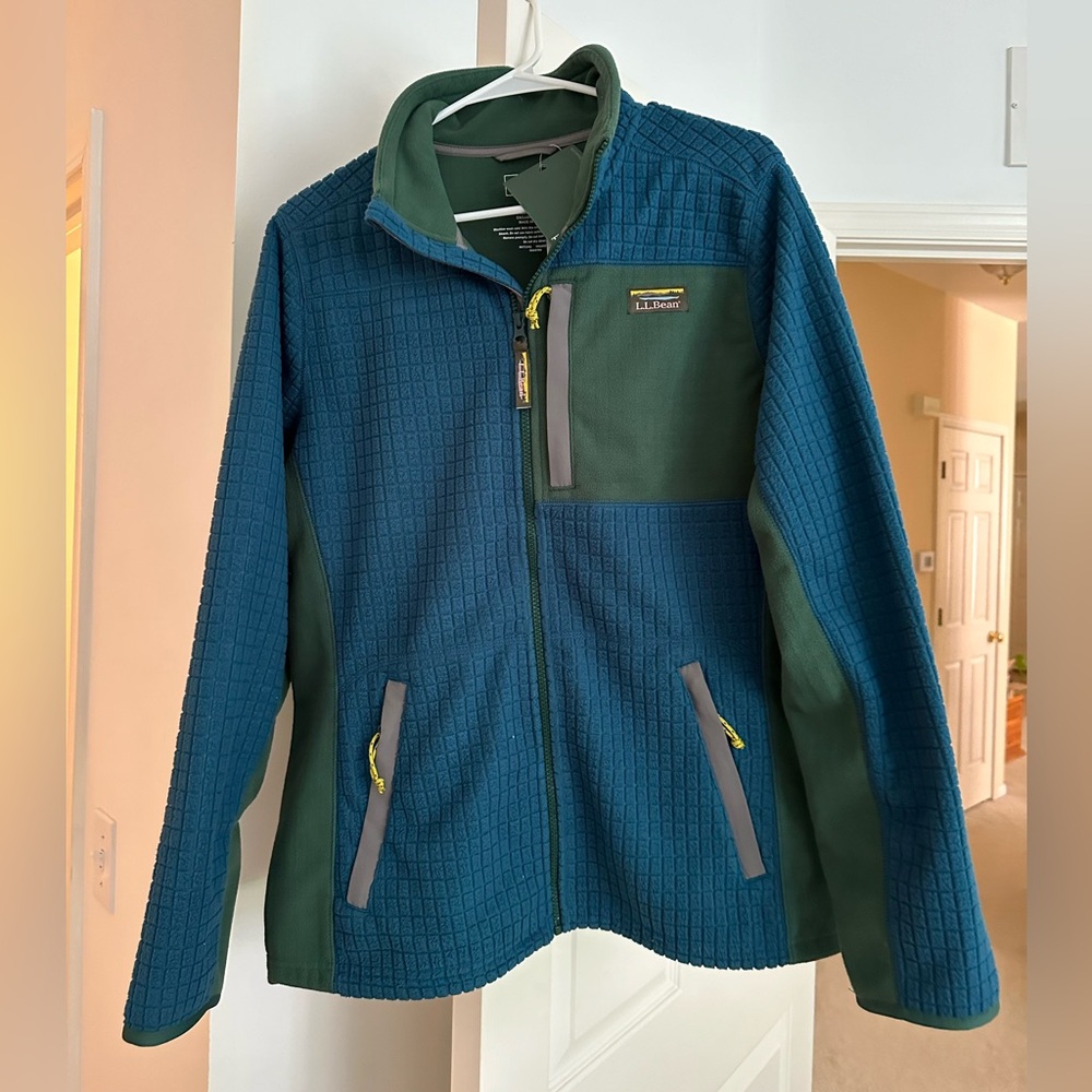 L.L. Bean Teal and Olive Full-Zip Jacket